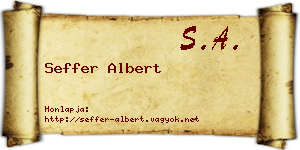 Seffer Albert névjegykártya